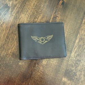 Double RL dark brown leather wallet